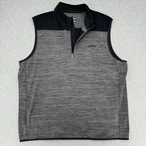 Callaway Vest Men's 2XLT Gray Black 1/4 Zip Sleeveless Pullover Performance Golf - Picture 1 of 12