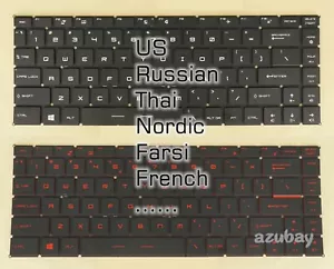 Keyboard for MSI GF63 GF65 /Thin, PS63 MS-16R1 MS-16R3 MS-16S1 MS-16S2 Backlit - Picture 1 of 9