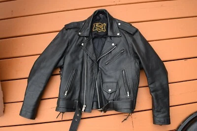 Chaqueta de motociclista de cuero genuino Velocity vintage Harley Davidson Chaqueta de motociclista  Foto 1 de 4