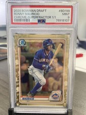 2020 Ronny Mauricio Bowman Draft Chrome Superfractor 1/1 — New York Mets