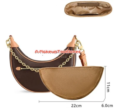Bolsa interior organizadora de franela marrón inserción forro modelador para LV LOOP S121 Foto 1 de 4