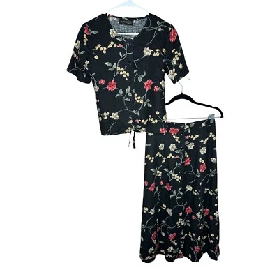 Requisitos Conjunto Top y Falda De Colección Mezcla de Lino Talla PM boho, cottagecore, hada Foto 1 de 4