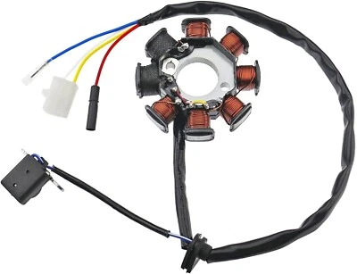 Estator Magneto 8 Bobinas GY6 50 cc Scooter Ciclomotor Chinês TaoTao SUNL Roketa Vespa - Imagem 1 de 4