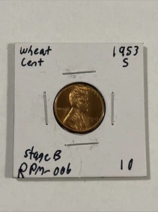 1953 S Lincoln Cent RPM S / S, Variety RPM-006 S/S North/ Uncleaned - Picture 1 of 3