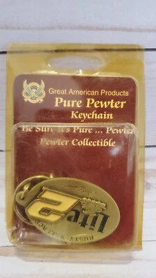 Rusty Wallace #2 Pewter Enameled Nascar Miller Lite Keychain Key Ring NIP - Image 1 of 4