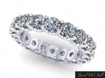 1.70Ct Round Diamond Shared U-Prong Eternity Bridal Band Ring 950 Platinum G SI1 Foto 1 de 3