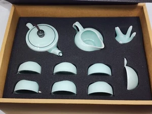 Chinese Tea Set Powder Blue Porcelain Home Tang Tang yue fang - Picture 1 of 21