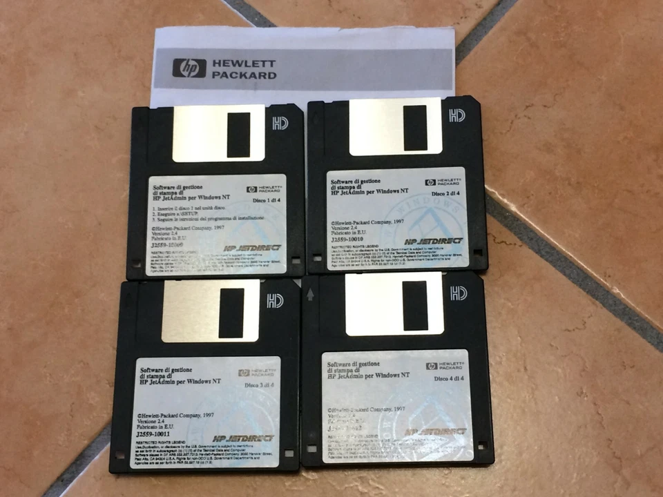 HP JET DIRECT - Vintage software HP JetAdmin per Windows NT - 4 Floppy. - Immagine 1 di 1