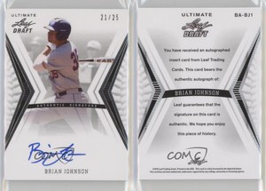 2012 Leaf Ultimate Draft Silver /25 Brian Johnson #BA-BJ1 Auto