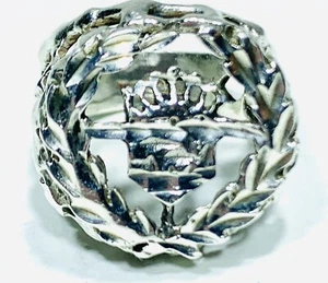 Corona Cadillac emblema corte diamante plata de ley 925 talla 6 - Imagen 1 de 8