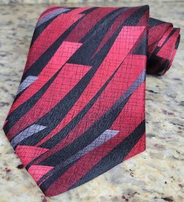 Arrow США шелковый галстук геометрические / абстрактные узоры с несколькими цветами красный черный - Изображение 1 из 4