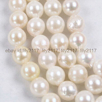 Wholesale 4 Shares 7-8mm Real Natural White Freshwater Pearl Loose Beads 14.5  • 17.99€