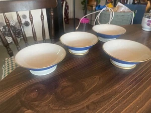 Fine Arts Fine China USA Obstschalen BLAU - GOLDRAND 4er Set - 4,5 ZOLL - Bild 1 von 6
