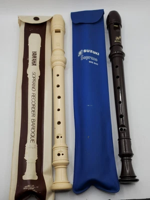 Yamaha Soprano Recorder Baroque & Suzuki Soprano SRE-500 - Image 1 of 4