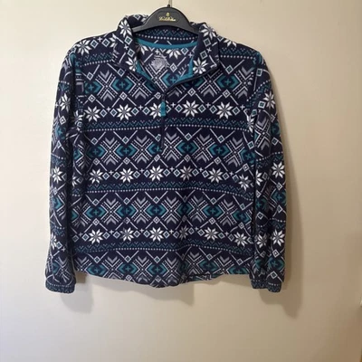 Pullover para mujer Cuddle Duds polar 1/4 cremallera manga larga talla M Foto 1 de 4