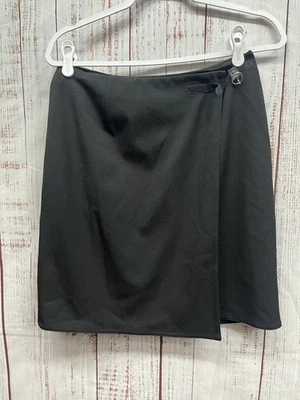 Talbots Wrap Skirt Womens 8 Black Polyester Blend Office Career - Image 1 of 4