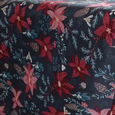 St Nicholas Square Navy Blue Botanical Tablecloth 60x84 Oblong - Image 1 of 3