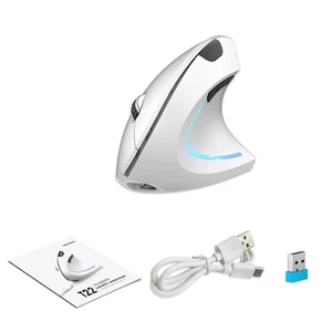 Ergonomic Wireless Vertical Mouse 2.4 G+BT5.1 Two-mode Connection 2400DPI Sile ↑ - Picture 1 of 12