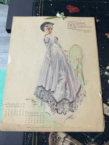 1904 Victorian W.H. Bäcker Kakao Werbekalender komplett original VA NY - Bild 1 von 14