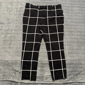 Pantalones Lauren Ralph Lauren Negro Blanco Ventana Talla 14 Calce Ajustado Tobillo - Imagen 1 de 8