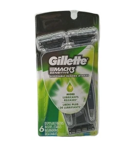 Gillette Mach 3 Sensitive Disposable Razors - Set of 6 - New - Picture 1 of 3