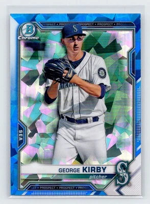 2021 Bowman Chrome Sapphire George Kirby #BCP-117 (RC) Seattle Mariners - Image 1 of 2
