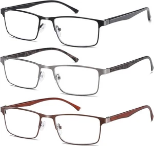 NaNaKo 3 Pack Reading Glasses for Men, Lightweight Blue Light Blocking 3 - Picture 1 of 6