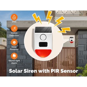 Solar Powered WiFi Alarm for Tuya Smart Home with Sound Light and Motion Sensor - Picture 1 of 12
