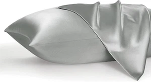 Satin Pillowcase for Hair and Skin Queen - Silver Grey Silky Pillowcase 20X30 In - Picture 1 of 12