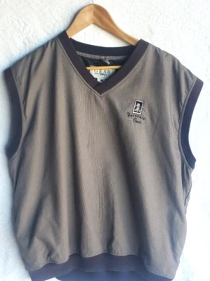 Gear for Sports Golf Vest Rosauers Open Mens Large Brown Tan embroidered V neck - Image 1 of 4