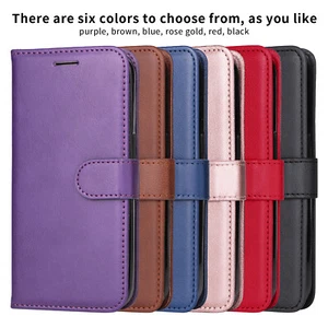 Phone Case Cover for Samsung S24 A05 M54 Solid Color PU Leather Flip Wallet Case - Picture 1 of 18