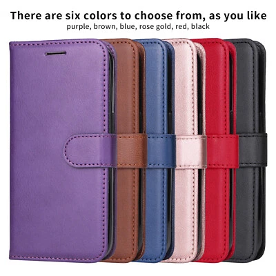 Phone Case Cover for Samsung S24 A05 M54 Solid Color PU Leather Flip Wallet Case - Image 1 of 4