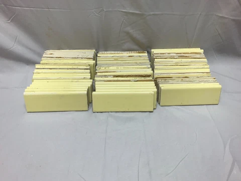 Antique VTG Lot 64 Yellow Ceramic Bullnose Edge Bathroom Tiles 2x6 Old 727-23B Cover