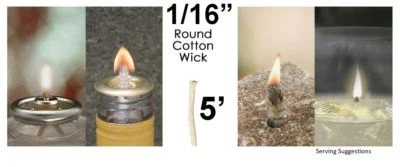 Mecha de algodón redonda 1/16 lámpara de queroseno de 5 pies antorcha tiki botella vela de aceite EE. UU. Foto 1 de 4