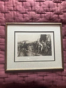 Stampa incorniciata "Ferdinando e Isabella La resa di Granada". 13x16 vintage - Foto 1 di 6