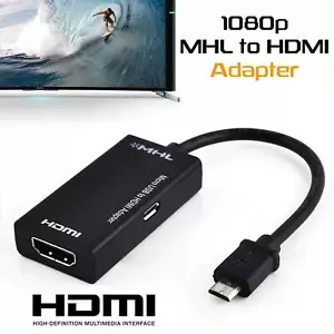 MHL Micro USB 2.0 to HDMI Adapter Cable for Android Phone Smartphone Tablet TV - Picture 1 of 10