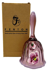 Fenton 7" Purple Bell Blush Rose Hand Painted Signed 9667 HK Art Glass NEW NIB
