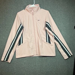 Chaqueta NIKE para mujer mediana rosa con cremallera completa rompevientos con cremallera bolsillo Swoosh para damas. - Imagen 1 de 13