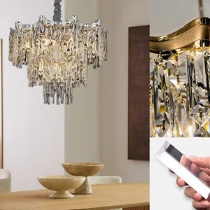 Lámpara de techo de lujo lámpara de techo de cristal lámpara de araña LED regulable lámpara colgante - Imagen 1 de 24