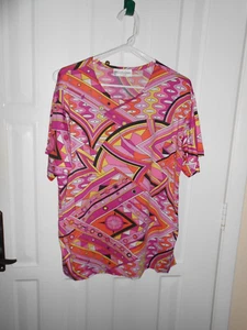 Bettina Riedel Multi Color Disco Style Print Size Large Shirt - Picture 1 of 3