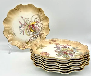 SET OF 8 DOULTON BURSLEM ANTIQUE AESTHETIC MOVEMENT DESSERT PLATES, 4 DESIGNS - Picture 1 of 24