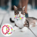2Pcs Pom Pom Dog/Cat Collar Plush Ball Necklace - Pink/Blue
