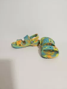 Classic Crocs Sandals Marble Tie Dye Color Splash Size C9 - Picture 1 of 9