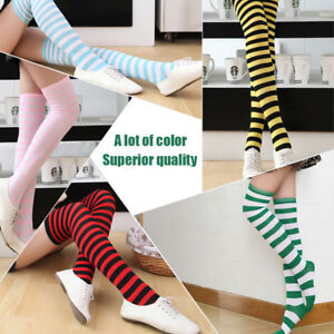 Fashion Stockings Ladies Over Knee Socks Japanese Hot Sold Striped High Quality