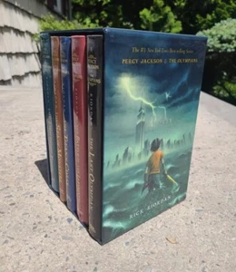 Percy Jackson and the Olympians HC Box Set Rick Riordan 1st Edition Disney *READ - Picture 1 of 15