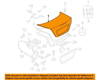 Used Deck Lid fits: 2007 Mercedes-benz Mercedes c-class 203 Type Sdn C230 w/spoi Foto 1 de 4