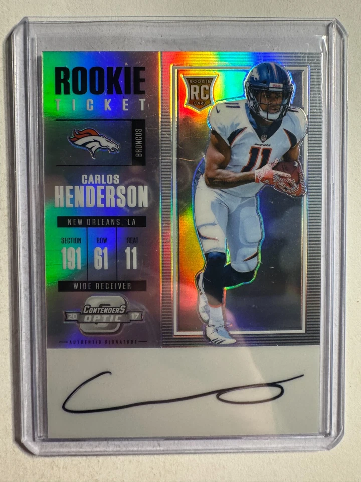 K293,355 - 2017 Panini Contenders Optic #132 Carlos Henderson Auto RC - Image 1 of 1