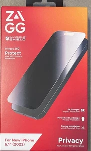 Zagg Invisible Shield Protecteur d'écran Confidentialité iPhone 15 "NEUF jamais ouvert" - Photo 1 sur 1
