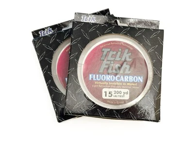 NUEVO Trik Fish Fluorocarbono 15lb Prueba 200yds (.35mm .014in) Paquete de 2 400yds Total Foto 1 de 2