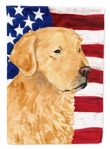 Golden Retriever USA Amerikanische Flagge mit Flagge Garten Größe SS4055GF - Bild 1 von 3